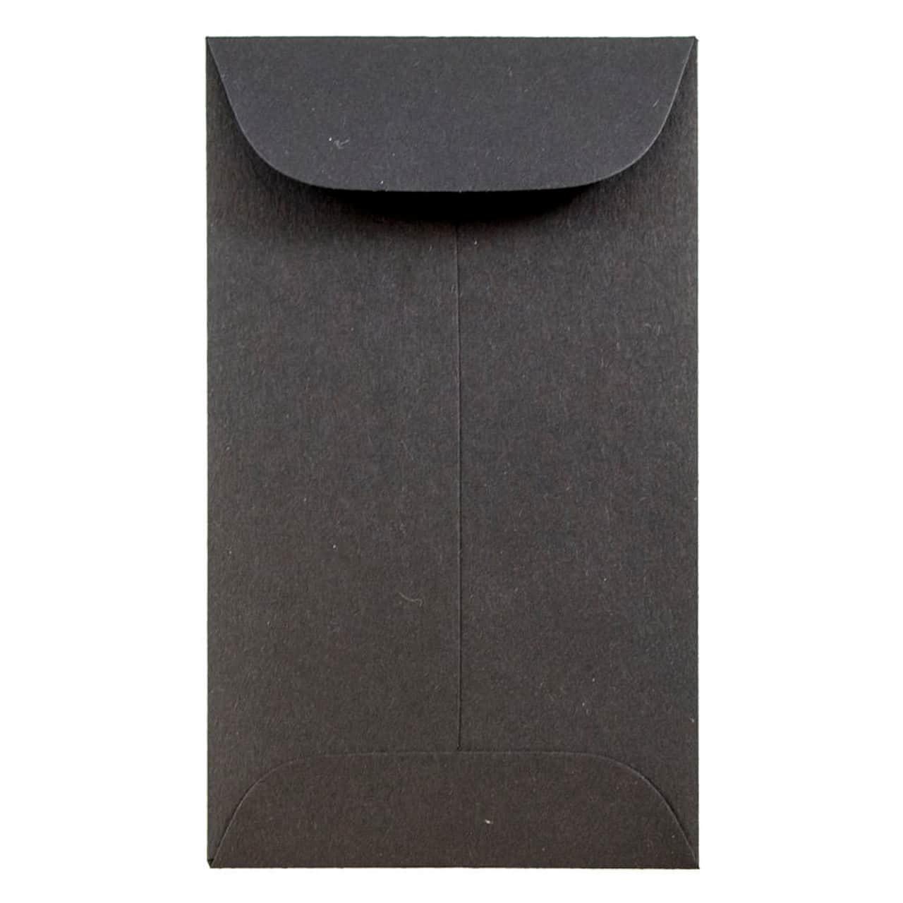 JAM Paper 2.5" x 4.25" Black Coin Business Envelopes, 50ct.